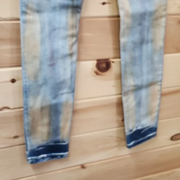 Free People Super Rare Unique Tie Dye Bleach Dirty Wash Jeans Size 29 Paintbrush - Picture 14 of 16